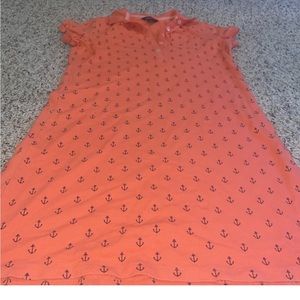 Lands’ End Orange Logo Womens Collard Dress Size XS /P  2-4